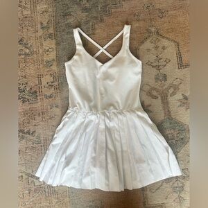 AS Revival White Pleated Exercise Dress with Cross Back